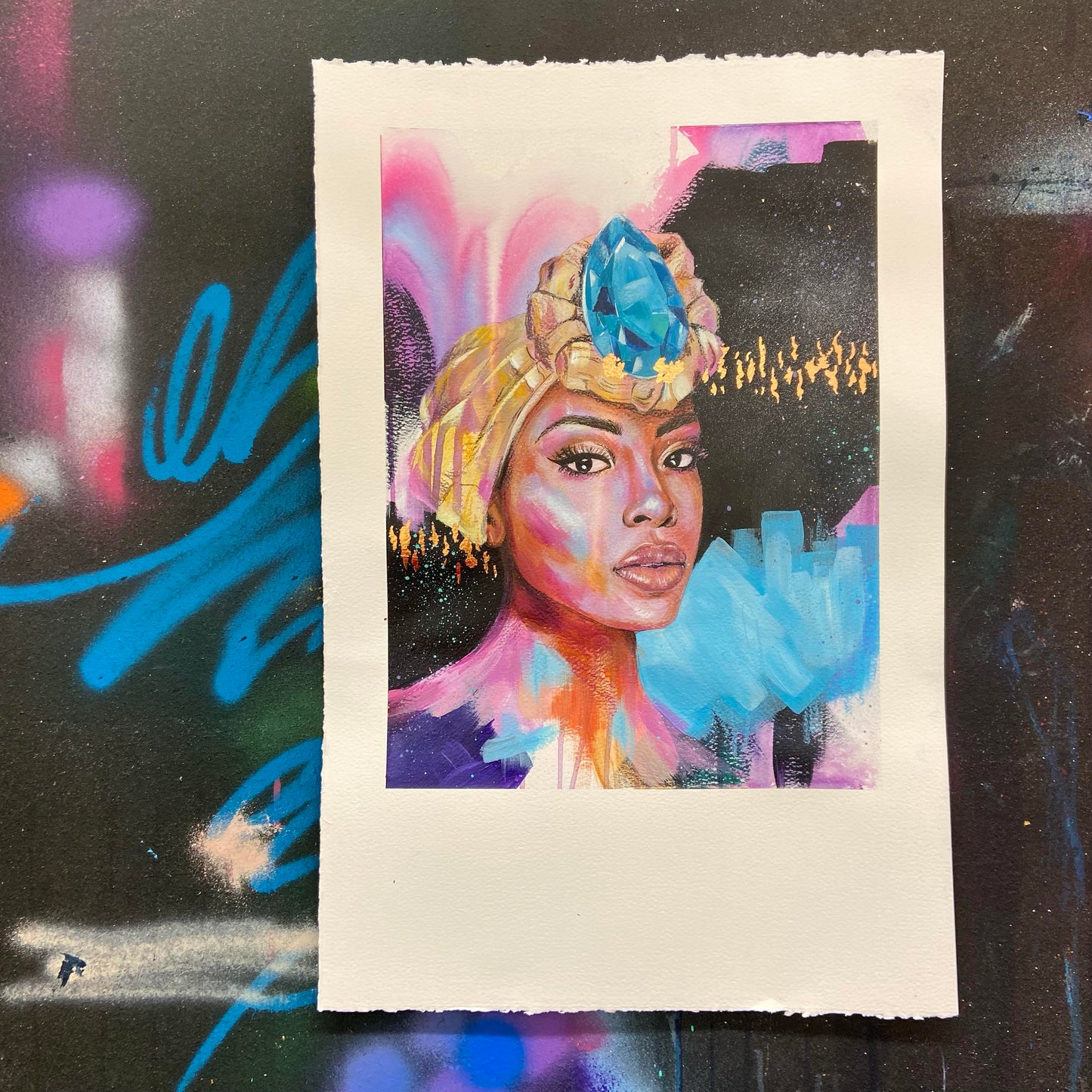 Turquoise Goddess - Birthstone December - Artwork on Paper