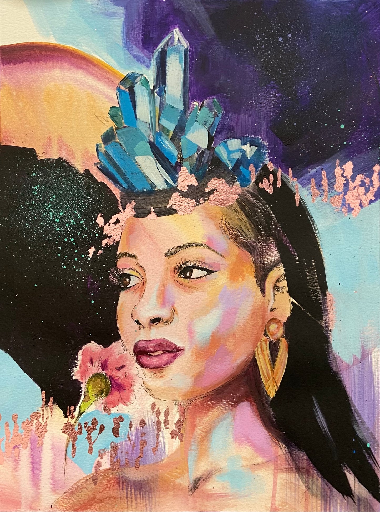 Sapphire Goddess - Birthstone September - Artwork on Paper