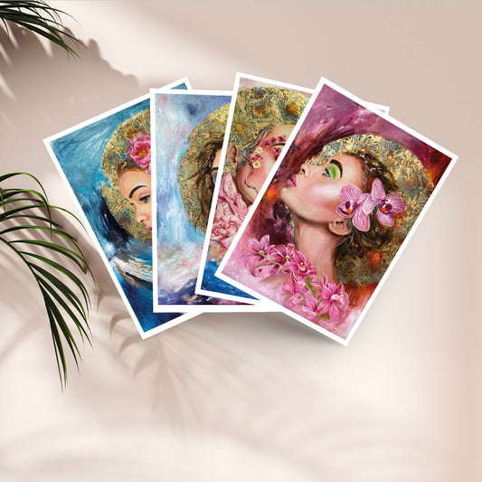 "Golden Bloom" Art Card Bundle