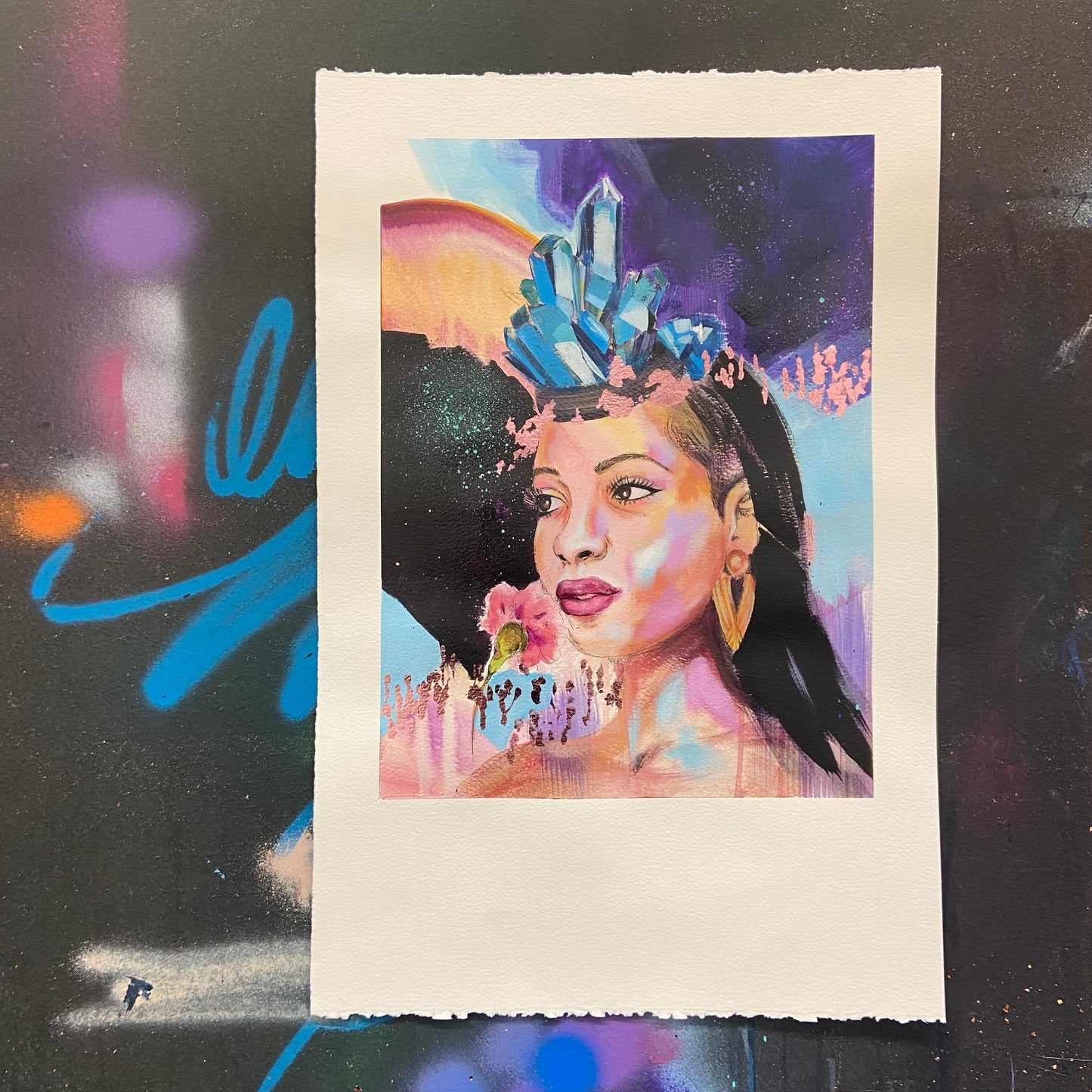 Sapphire Goddess - Birthstone September - Artwork on Paper